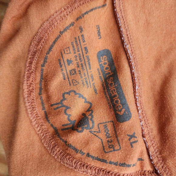 SPORT SCIENCE 1/4 zip Polywool T-Shirt tech shirt athletic running in orange XL - Picture 9 of 9